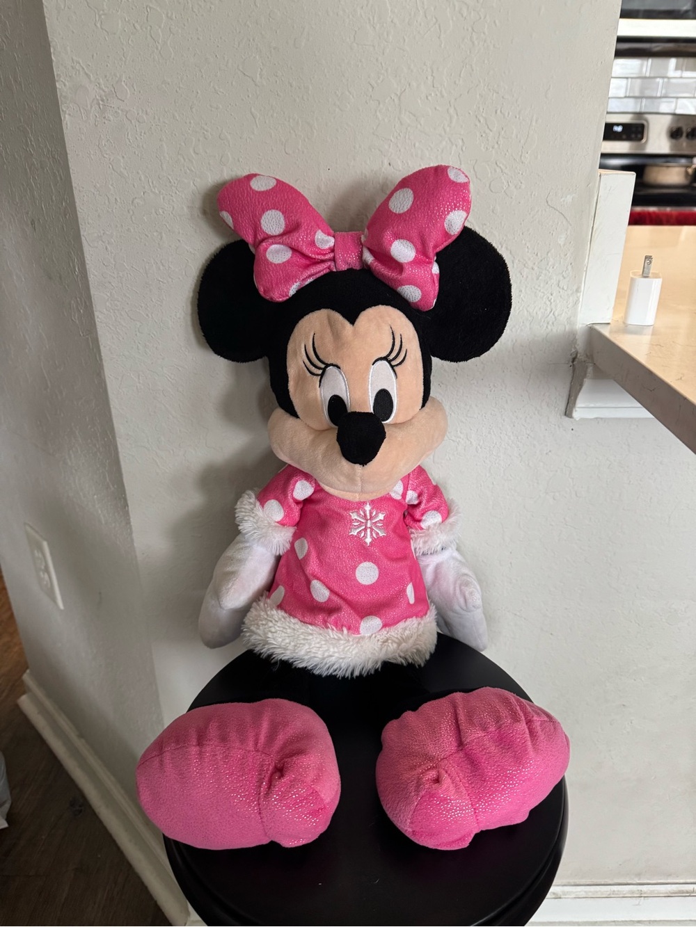 Disney Minnie Mouse Pink Polka Dot Bow Plush
